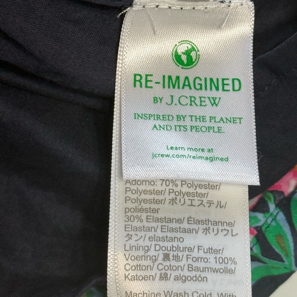 J Crew Floral Smocked Tiered Sleeveless A-Line Midi Dress Boho Navy Pink Size S - Picture 9 of 15